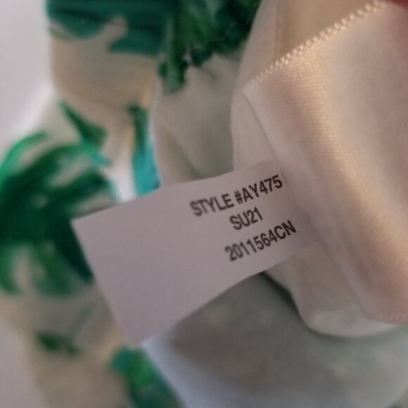 J. Crew Skirt Womens XS X-small Knee Length Green Tropical Linen Blend Vacation - Picture 6 of 8